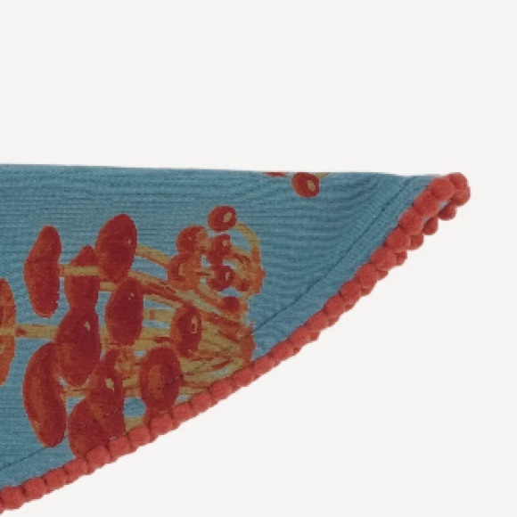 Kate Quinn bandana pom pom headband | red mushroom bunch | organic cotton jersey - Picture 2 of 4